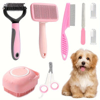 8Pcs Dog Brush Grooming Set