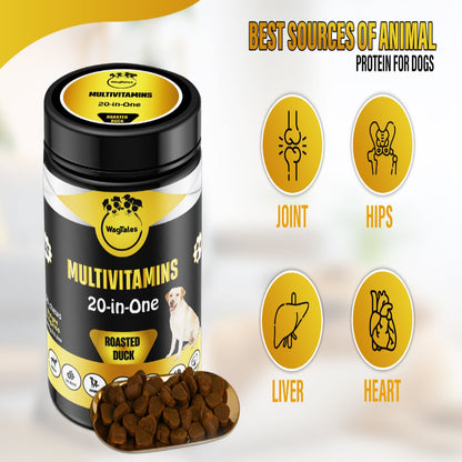 Dog Multi-Vitamins dosage instructions and feeding guidelines for all breeds
