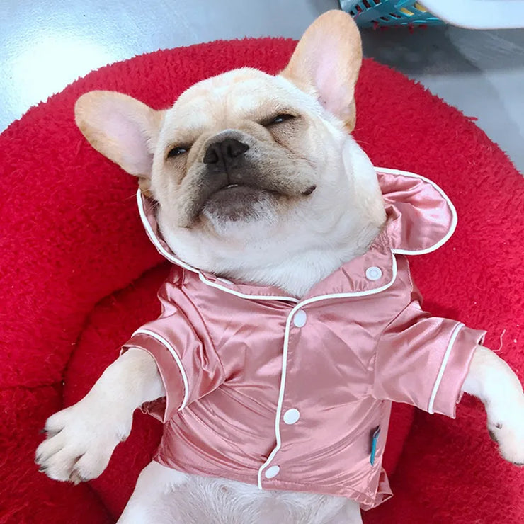 Pet Dog Clothes Soft Silk French Bulldog
