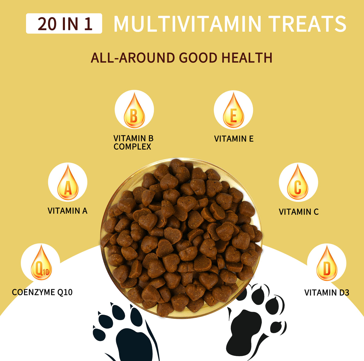 Dog multivitamin soft chews with natural flavors dogs love
