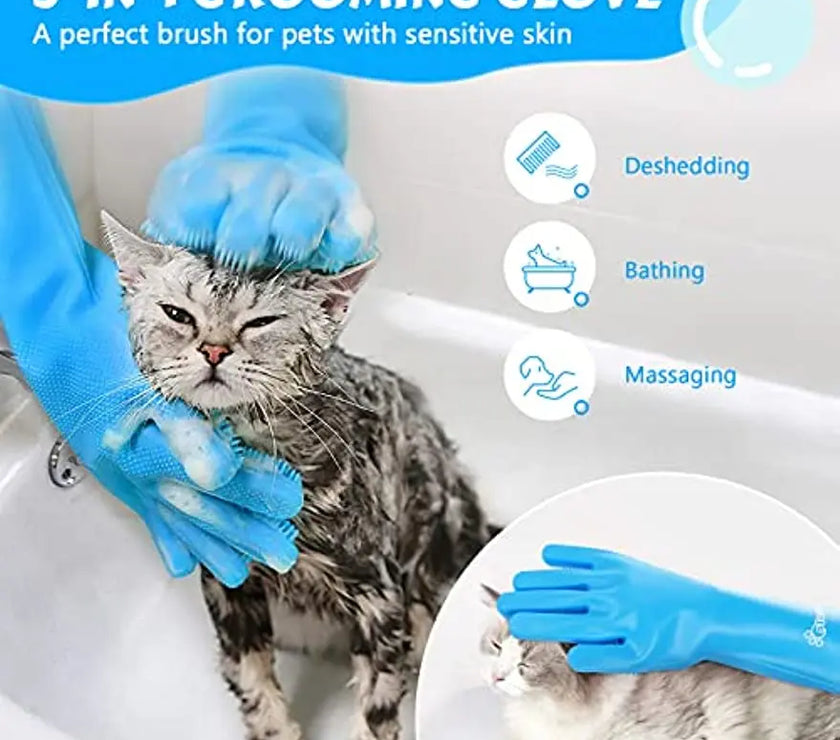 Pet Grooming Bathing Gloves