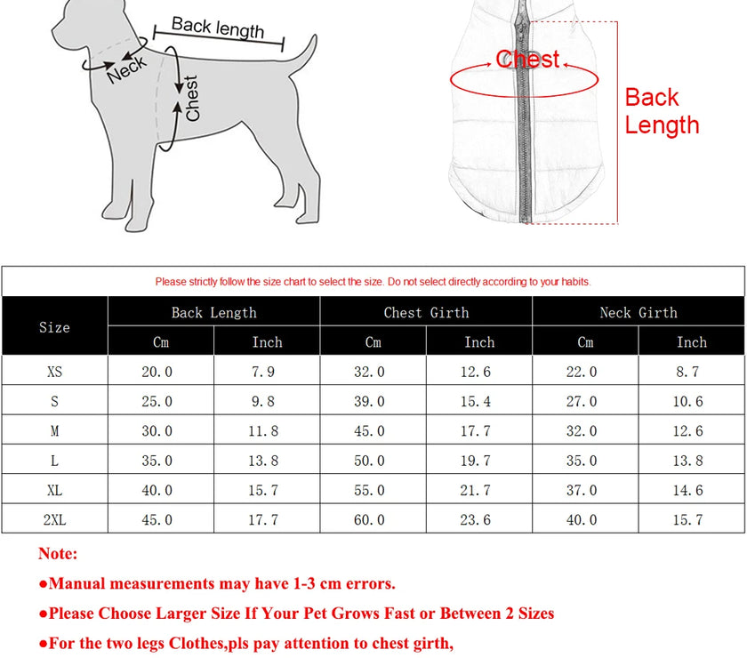 Winter Warm Pet Clothes for Small Dogs