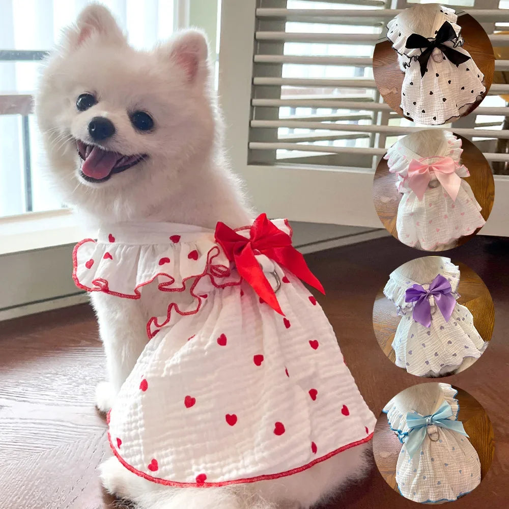 Pet dresses clothes for spring and summer
