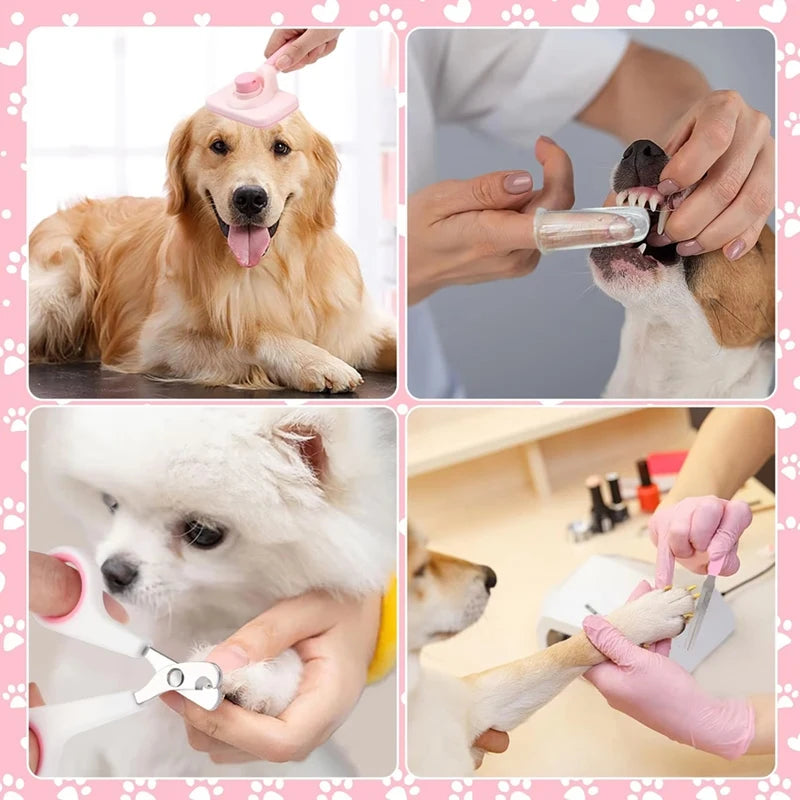 8Pcs Dog Brush Grooming Set