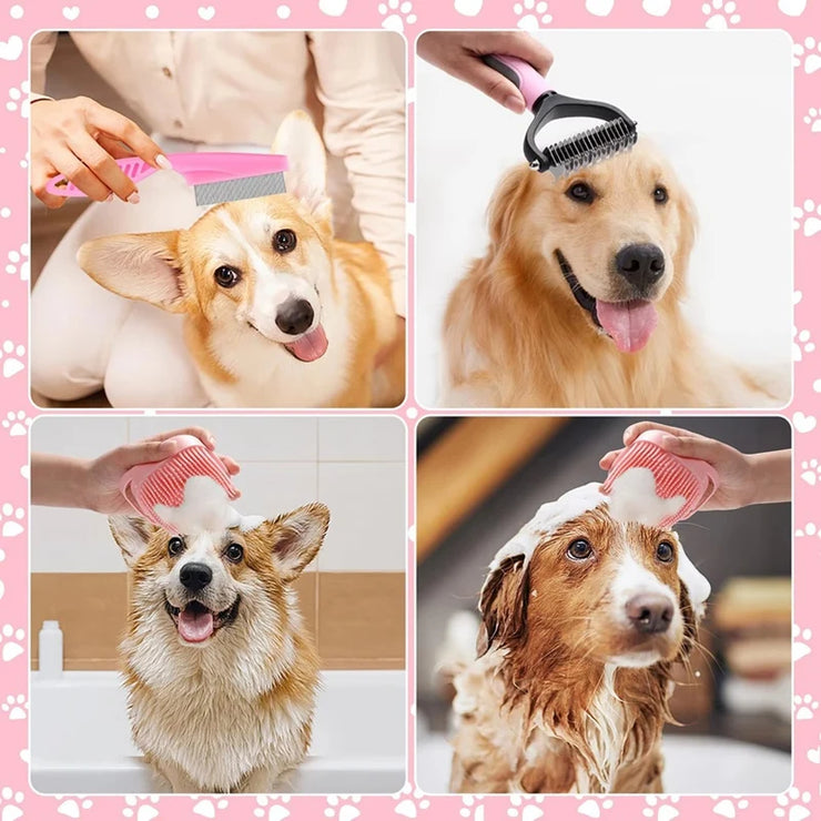 8Pcs Dog Brush Grooming Set